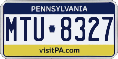PA license plate MTU8327