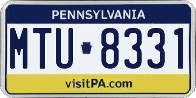 PA license plate MTU8331