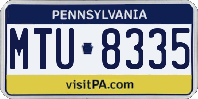 PA license plate MTU8335