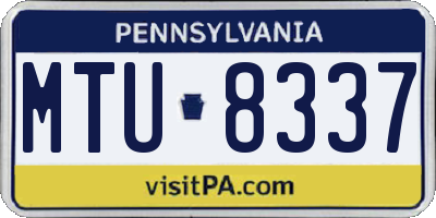 PA license plate MTU8337
