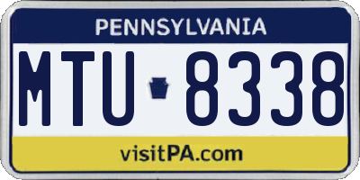 PA license plate MTU8338
