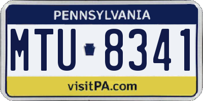 PA license plate MTU8341