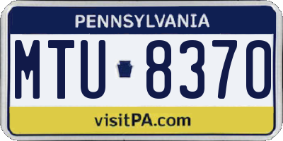 PA license plate MTU8370