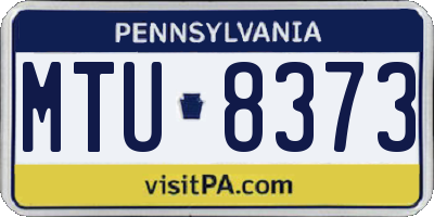 PA license plate MTU8373