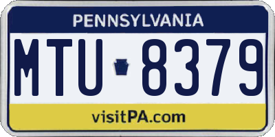 PA license plate MTU8379