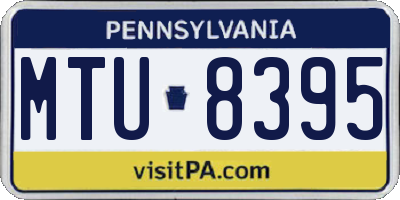 PA license plate MTU8395