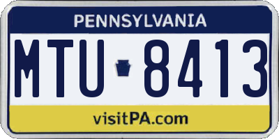 PA license plate MTU8413