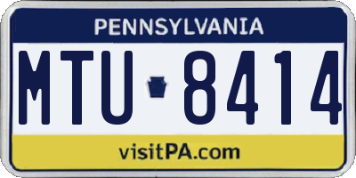 PA license plate MTU8414