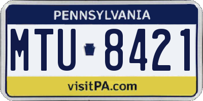 PA license plate MTU8421