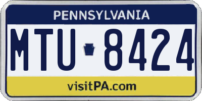 PA license plate MTU8424