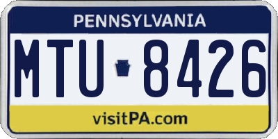 PA license plate MTU8426