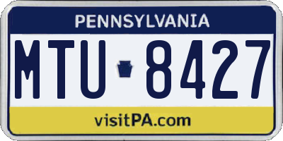 PA license plate MTU8427