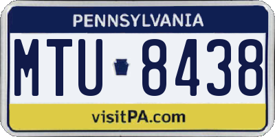PA license plate MTU8438