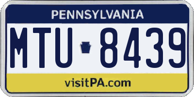 PA license plate MTU8439