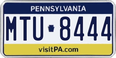 PA license plate MTU8444