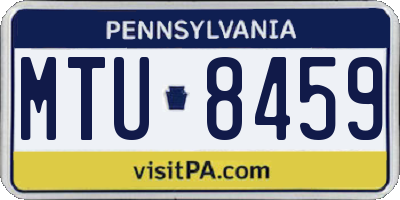 PA license plate MTU8459