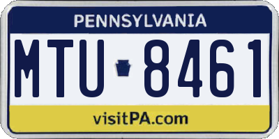 PA license plate MTU8461