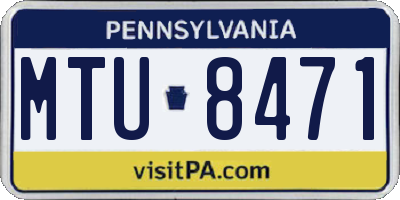 PA license plate MTU8471