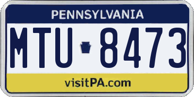 PA license plate MTU8473