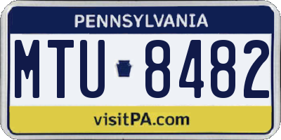 PA license plate MTU8482