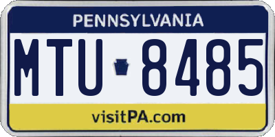 PA license plate MTU8485