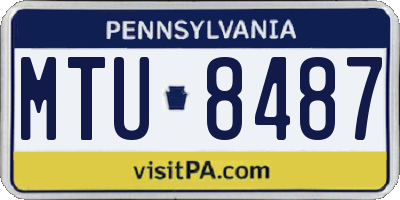 PA license plate MTU8487