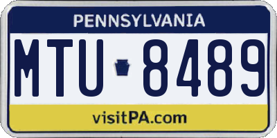 PA license plate MTU8489