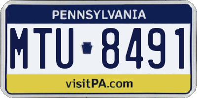 PA license plate MTU8491