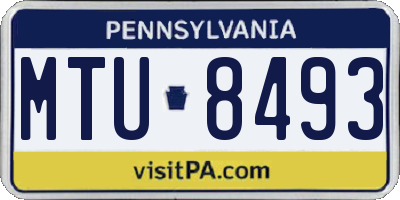 PA license plate MTU8493