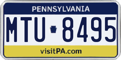 PA license plate MTU8495