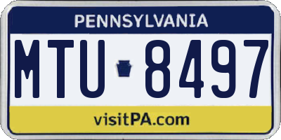 PA license plate MTU8497