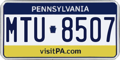 PA license plate MTU8507
