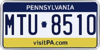PA license plate MTU8510