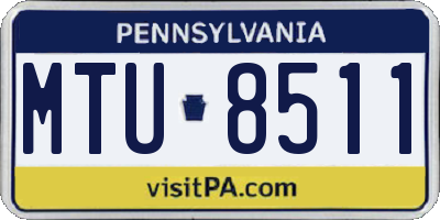 PA license plate MTU8511