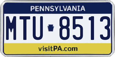PA license plate MTU8513