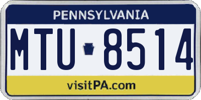 PA license plate MTU8514