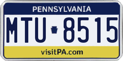 PA license plate MTU8515