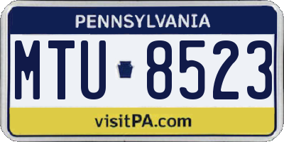 PA license plate MTU8523