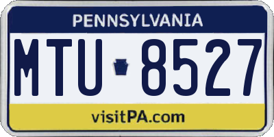 PA license plate MTU8527