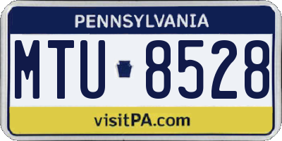 PA license plate MTU8528