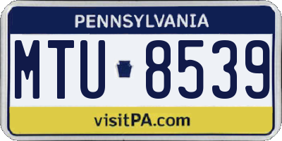PA license plate MTU8539