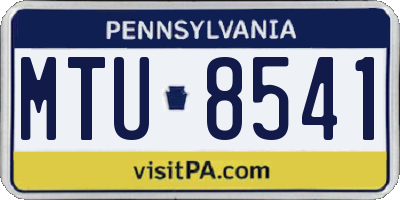 PA license plate MTU8541