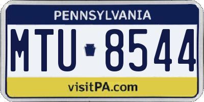 PA license plate MTU8544