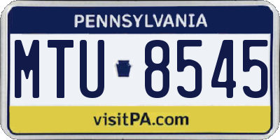 PA license plate MTU8545