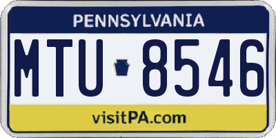 PA license plate MTU8546