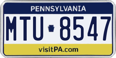PA license plate MTU8547