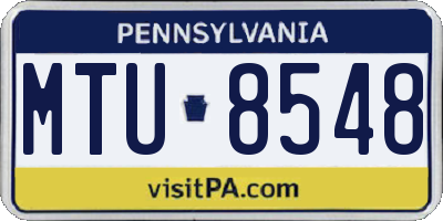 PA license plate MTU8548