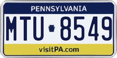 PA license plate MTU8549