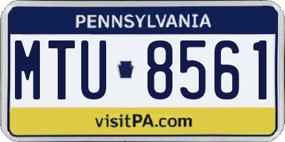PA license plate MTU8561
