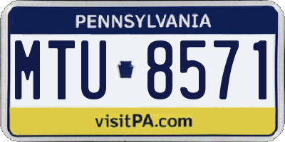 PA license plate MTU8571